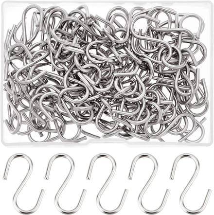 100 stuks Mini S Haakjes van 304 RVS voor DIY Creaties, Ideaal voor Handgemaakte Projecten, 27x12x2mm