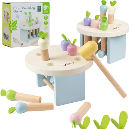 Classic World houten hamerbank educatief speelgoed - wortels slaan.