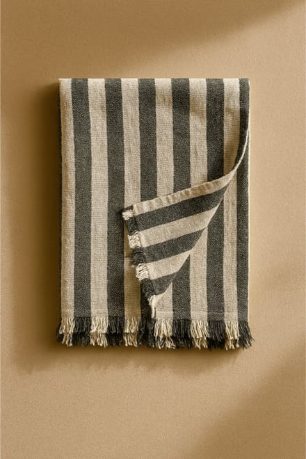 Waro - Fouta Melody Rayée Grise - gestreept grijs - 175 cm op 85 cm