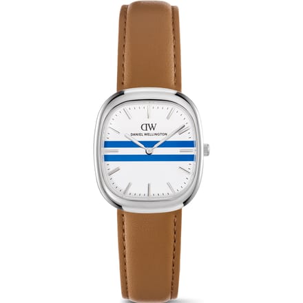 Daniel Wellington DW Watch Cort Tan Brown Leather White-Blue Silver 30mm
