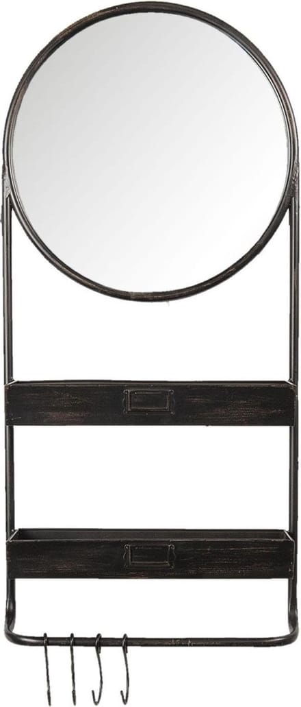 Clayre & Eef Spiegel 38x89 cm Zwart IJzer