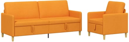 vidaXL - Sofa - Set - Met - Opslag - 2 - st - Dongeel - Polyester