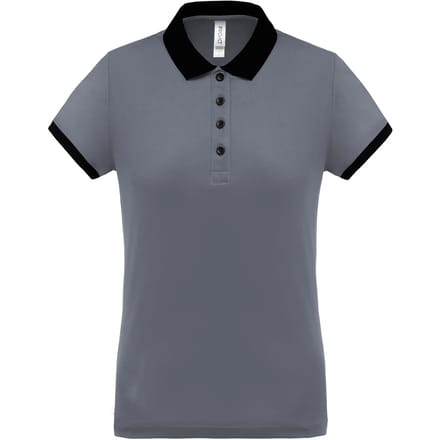 Damessportpolo 'Proact' met korte mouwen Sporty Grey/Black - L