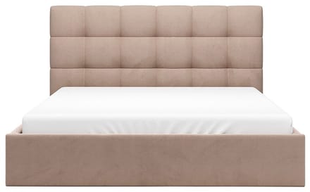 Vente-unique Bed met opbergruimte fluweel beige 160 x 200 cm