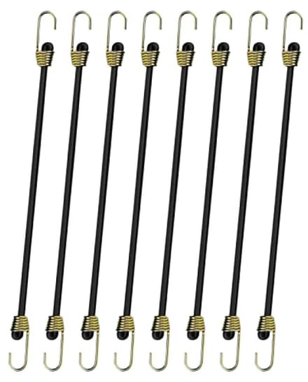 Set van 8 elastische spanbanden met haken - 25 cm - Sterk en veelzijdig
