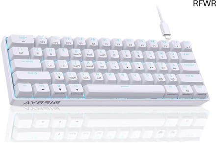 RFWR® 60% Mechanisch Gaming Toetsenbord met Rode Schakelaars en Anti-Ghosting