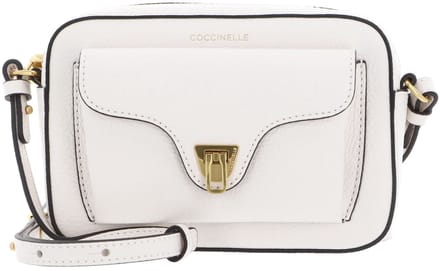 COCCINELLE Leren Schoudertas Beat Soft Crossbody Bag Blanco Crème