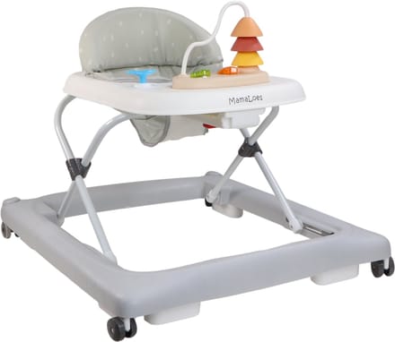 MamaLoes Loopstoel met Speelbord - Loopwagen - Baby Walker - Baby Jumper Speelgoed - Looptrainer - Mikko Grijs