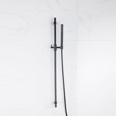 FugaFlow Eccelente Acces glijstangset met staafhanddouche, metalen doucheslang mat zwart