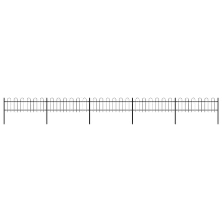 vidaXL - Tuinhek - met - ringtop - staal - 838x60 - cm - zwart