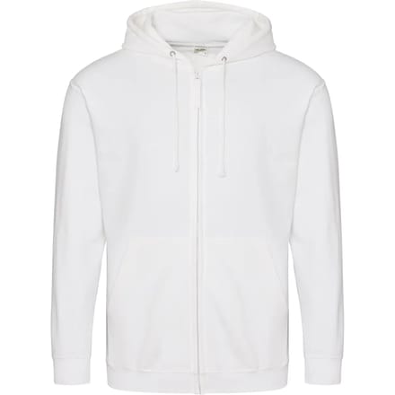 Vegan Hoodie met ritssluiting en capuchon Arctic White - M
