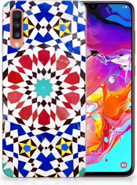 Back Cover voor Samsung Galaxy A70 TPU Siliconen Hoesje Mozaïek