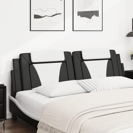 vidaXL - Hoofdbordkussen - "Viana" - 180 - cm - kunstleer - zwart - en - wit