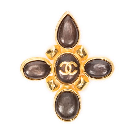 CC Stone Cross Brooch  Broche