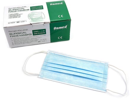 Romed Chirurgische Mondmaskers IIR - Blauw - 50 stuks