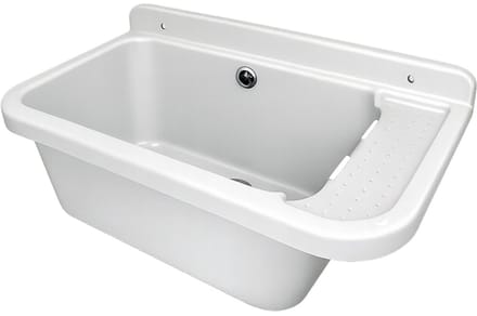 Uitstortgootsteen kunststof wit 59 cm - WAHLBACH