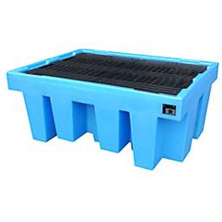 PE-lekbak Bauer type WP, kunststof, met rooster, 1000, 1 x 1000L IBC