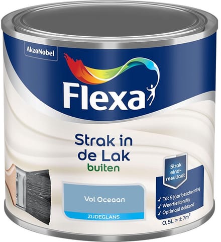 Flexa - Strak In De Lak Buitenlak Zijdeglans - Vol Oceaan - Mengverf - 500 Ml