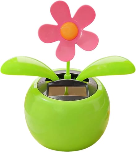 Dashboard Accessoires - Wiebelende Bloem - Auto Interieur - Zonne-energie Beweging - 12 x 8 x 6 cm - Multicolor