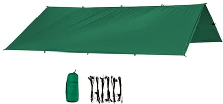 Bushmen Ultra Tarp 3x3 Deep Green Lichtgewicht Tarp