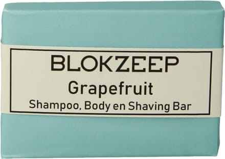 Blokzeep 3- in- 1 Natuurlijke Scheerzeep Shampoo & Body Bar Grapefruit 100 gr