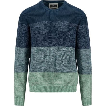Fynch-Hatton Trui O-Neck Mouliné Dégradé Dark Teal / male