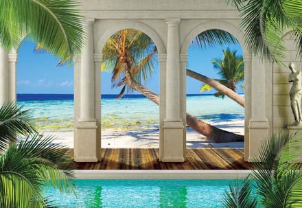 Fotobehang  Tropical Beach | XL - 208cm x 146cm | 130g/m2 Vlies