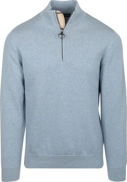 Barbour Half Zip Trui Lichtblauw - Maat M - Heren - Schipperstrui