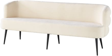 Eetkamerbank met armleuning Quinn 200cm beige chenille eetbank