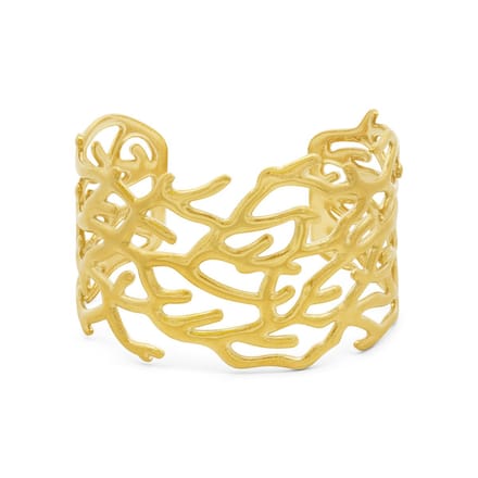 CO88 Collection Bangle Dames – 8CB-91443 - Goudkleurige Open Armband – Organisch Design – Statement Cuff