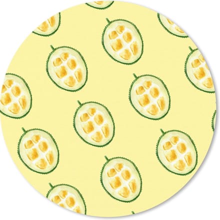 Muismat rond 20x20 cm - Mousepad Fruit - Sjablonen - Geel - Ronde muismatten