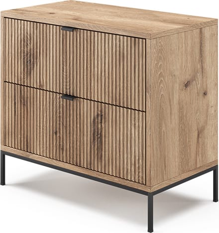 Vicco Eliza Nachtkastje – 66 x 60 cm met 2 laden Viking Eik