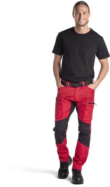 Blaklader Service werkbroek met stretch 1459-1845 - Rood/Zwart - D124