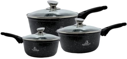 Eisenbach EB-MSP02: Sauspannenset pannenset met Greblon-marmercoating van aluminium - 16cm, 18cm, 20cm