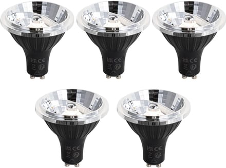 LUEDD Set van 5 GU10 3-staps dimbaar LED lamp 70mm 6.5W 600 lm 2700K