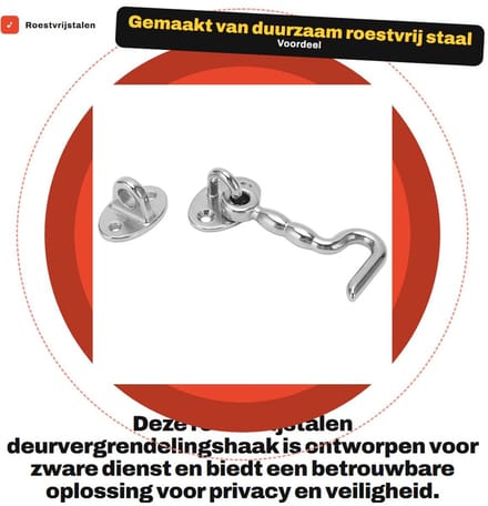 Dailygoods - Roestvrijstalen Deurovergrendeling Haak voor Boot en Raam