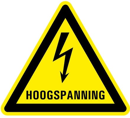 Waarschuwingsbord elektrische hoogspanning - kunststof 100 mm
