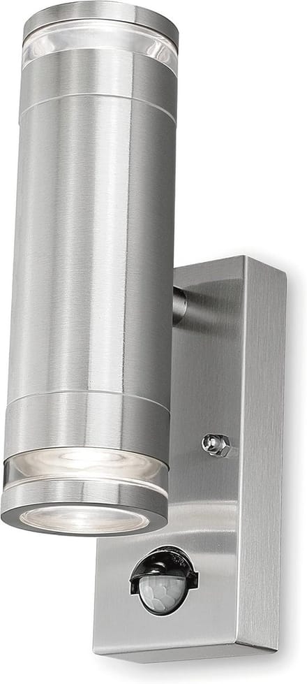 Bidirectionele GU10 Wandlamp met PIR Sensor - RVS