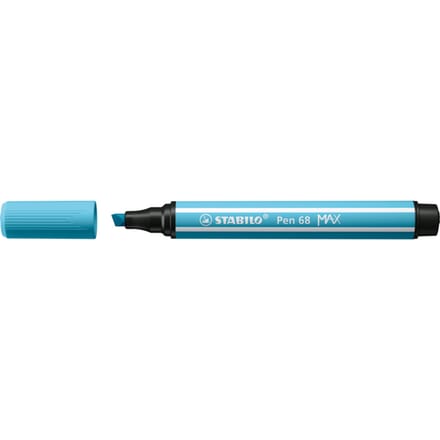 STABILO Pen 68 MAX - Felt-tip pen with thick chisel tip - azure blue