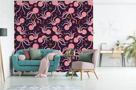 Behang - Fotobehang Octopus - Baby - Design - Breedte 245 cm x hoogte 220 cm