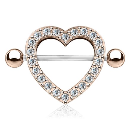 Tepelpiercing hartje 3D 1.6x14 - rose - LMPiercings