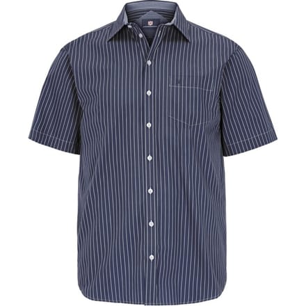 Jan Vanderstorm herren Gestreept Overhemd - 51/52 - blauw - Plus Size