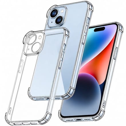 YSONIC Anti Shock Hoesje Geschikt voor Apple iPhone 15 Transparant - Siliconen Shock Back Cover Case