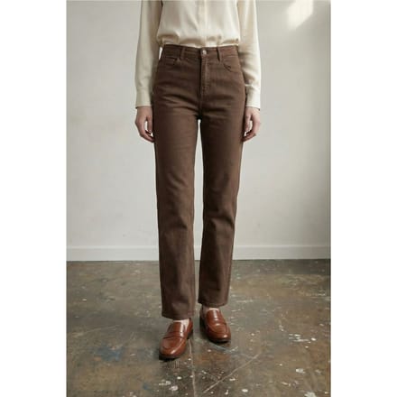 Hoge Taille Denim Rechte Pantalon met Zakken