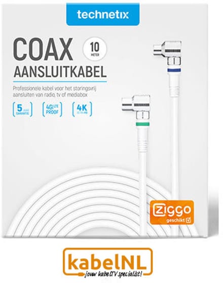 Technetix RLA ++ 21 coax kabel Ziggo 10 meter