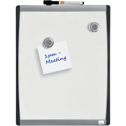 Nobo Whiteboard Met Gewelfde Lijst - 35,5 x 28cm - Inclusief Whiteboard Accessoires - Wit