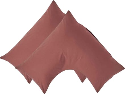 Homescapes Percale Katoen V-Kussensloop Set van 2 - Chocoladebruin - 100% Egyptisch Katoen - 200TC - 38 x 76 cm