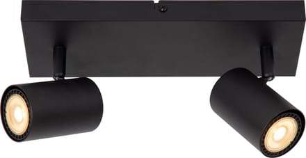 Lucide AMIGO - Plafondspot (Plafondlamp) - 2xGU10 (MR16) - Zwart