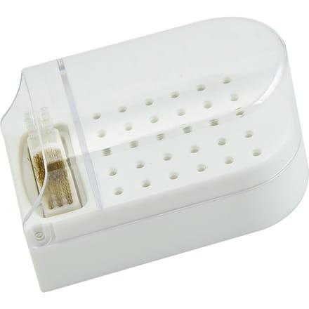 Nagelfrees Bit Displaydoos Plastic 30 Gaten Stofdicht Transparant Draagbare Nagelfrees Bit Houder wit