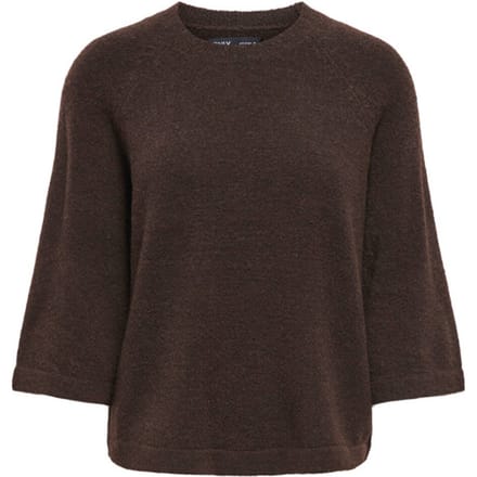 Only bruine dames trui   Ronde hals   Regular fit   Gemeleerd patroon   3/4 mouw Bruin XL